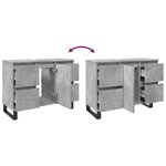 vidaXL Armoire de lavabo salle de bain gris béton 80x33x60 cm