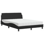 vidaXL Lit avec matelas Dover noir 120x200 cm similicuir
