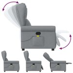 vidaXL Fauteuil de massage inclinable Gris clair Tissu