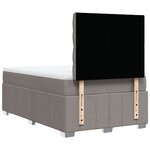 vidaXL Sommier à lattes de lit avec matelas taupe 120x190 cm tissu