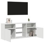 vidaXL Meuble TV avec lumières LED blanc 120x30x50 cm