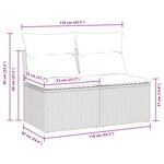 vidaXL Salon de jardin avec coussins 2Pièces marron résine tressée acacia