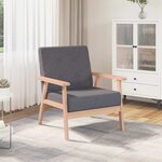 vidaXL Fauteuil Gris foncé Tissu