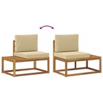 vidaXL Ensemble de canapés d'extérieur avec coussin 2 Pièces Naturel