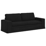 vidaXL Canapé Noir 222 x 80 x 82 cm tissu