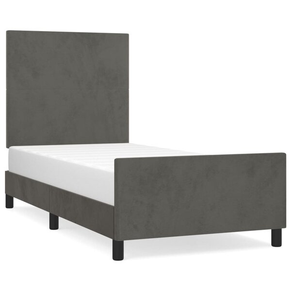 vidaXL Cadre de lit avec tête de lit Gris foncé 80x200 cm Velours