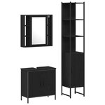 vidaXL Meubles de salle de bain avec étagère Noir 33 x 33 x 185.5 cm