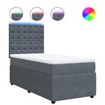 vidaXL Sommier à lattes de lit avec matelas Gris foncé 100x200 cm
