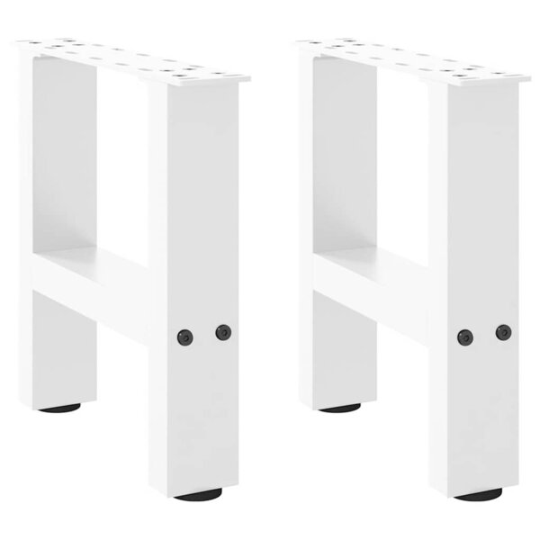 vidaXL Pieds de table basse Blanc 2 pièces 40 x (30-31) cm Acier