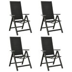 vidaXL Ensemble à manger de jardin 5 Pièces aluminium anthracite