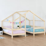 Lit cabane VILLY 2 places 90 x 160 bois naturel
