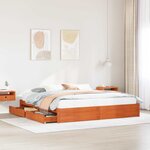 vidaXL Cadre de lit Cire marron 180 x 200 cm Bois de Pin Massif