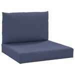 vidaXL Coussins de palette lot de 2 bleu marine tissu