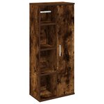 vidaXL Meuble de salle de bain avec porte-rouleau chêne fumé