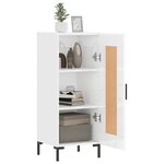 vidaXL Buffet Blanc brillant 34 5x34x90 cm Bois d'ingénierie