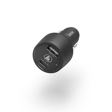 Chargeur pour voiture  usb-c  power delivery (pd)/qualcomm®+usb-a  42w - noir