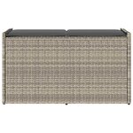vidaXL Banc de rangement extérieur coussin gris clair 100 cm polyrotin