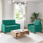 vidaXL Ensemble de Canapés 2 pc Turquoise Velours