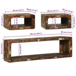 vidaXL Set de meuble TV 3 pièces Multicolore en bois massif récupéré