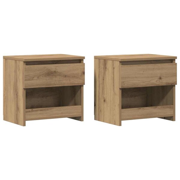 vidaXL Tables de chevet 2 Pièces chêne artisanal 40x30x39 cm