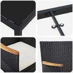 vidaXL Ensemble de salle à manger pour jardin 3 Pièces Noir polyrotin
