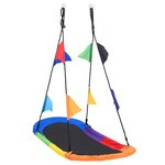 vidaXL Balançoire nid d'oiseau avec fanions 165x70 cm