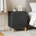 vidaXL Table de chevet 2 Pièces Noir 43 x 34 5 x 50 cm Bois d'ingénierie