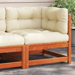 vidaXL Canapé d'angle de jardin coussins cire marron bois pin massif