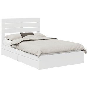vidaXL Lit de Rangement Blanc 135 x 190 cm Bois d'ingénierie