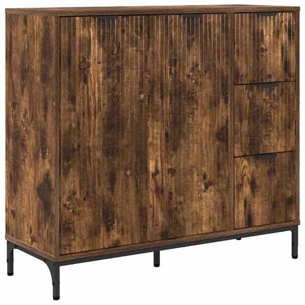 vidaXL Buffet Chêne fumé 89 5 x 33 x 82 cm Bois d'ingénierie