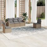 vidaXL Salon de jardin avec coussins 5 Pièces beige résine tressée