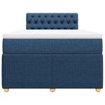 vidaXL Sommier à lattes de lit avec matelas bleu 120x190 cm tissu