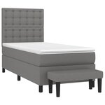 vidaXL Sommier à lattes de lit et matelas Gris foncé 90x190 cm Tissu