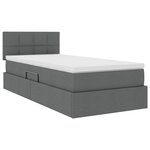 vidaXL Lit avec rangement et matelas Gris foncé 90 x 200 cm