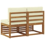 vidaXL 2 Pièce Sofa de milieu extérieur Bois d'Acacia Massif Naturel