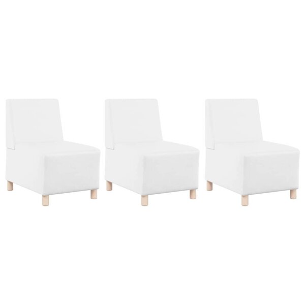 vidaXL Unité de Sofa Modulaire Sans Accoudoirs 3 Pièces Blanc