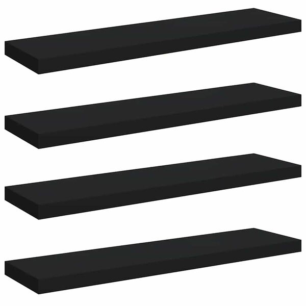 vidaXL Étagères murales flottantes 4 Pièces noir 90x23 5x3 8 cm MDF