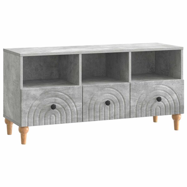 vidaXL Meuble TV 102 x 34 5 x 50 cm Gris Béton Bois d’ingénierie