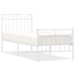 vidaXL Cadre de lit métal sans matelas avec pied de lit blanc 75x190cm