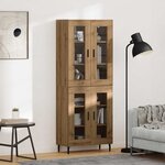 vidaXL Haut Armoire 2 Pièces Chêne artisanal Bois Aggloméré et Verre