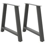 vidaXL Pieds de table à manger en forme de A 2 pièces Anthracite 90 x (72-73) cm Acier