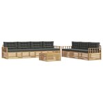 vidaXL Ensemble de canapés d'extérieur 8 Pièces Blanc et anthracite
