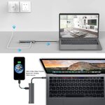 Ovegna PL006 : Hub USB Type-C vers 3 Ports USB V3.0, TF/SD Card V2.0, avec Une Structure métalique (en Aluminum)