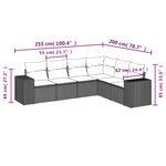 vidaXL Salon de jardin avec coussins 6 Pièces beige résine tressée
