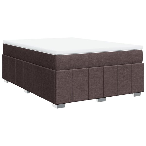 vidaXL Sommier à lattes de lit avec matelas Marron foncé 140x200 cm