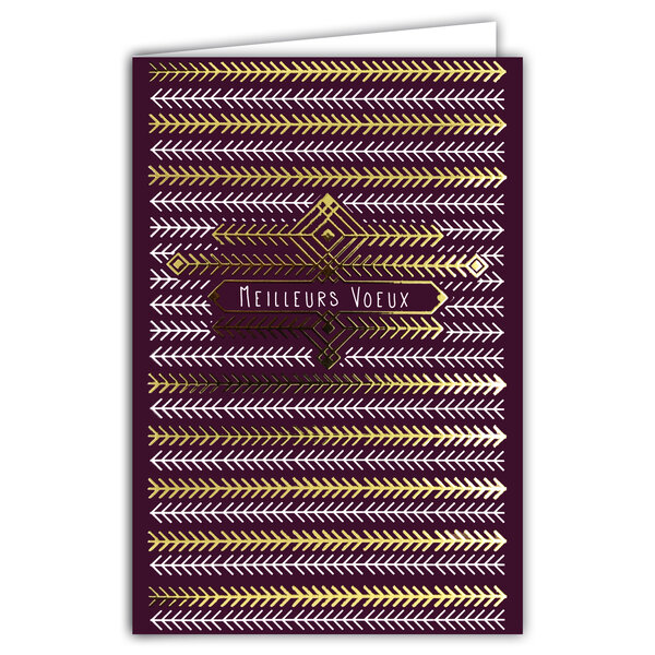 Carte Meilleurs Vœux Bonne Année + Enveloppe 12x17cm