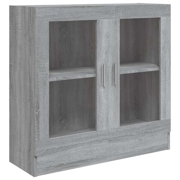 vidaXL Armoire à vitrine Sonoma gris 82 5x30 5x80 cm Bois d'ingénierie