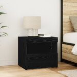 Meubles de chevet vidaXL avec lumières LED 2 Pièces Chêne noir 50x40x45 cm