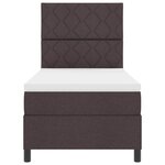 vidaXL Lit à ressorts avec matelas Marron foncé 100 x 200 cm tissu