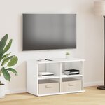 vidaXL Support de télévision avec tiroir Blanc 79 x 40 x 48 cm
